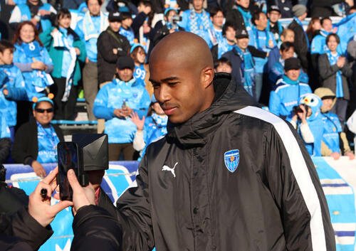 横浜FC時代の桜川ソロモン(2025年2月撮影)