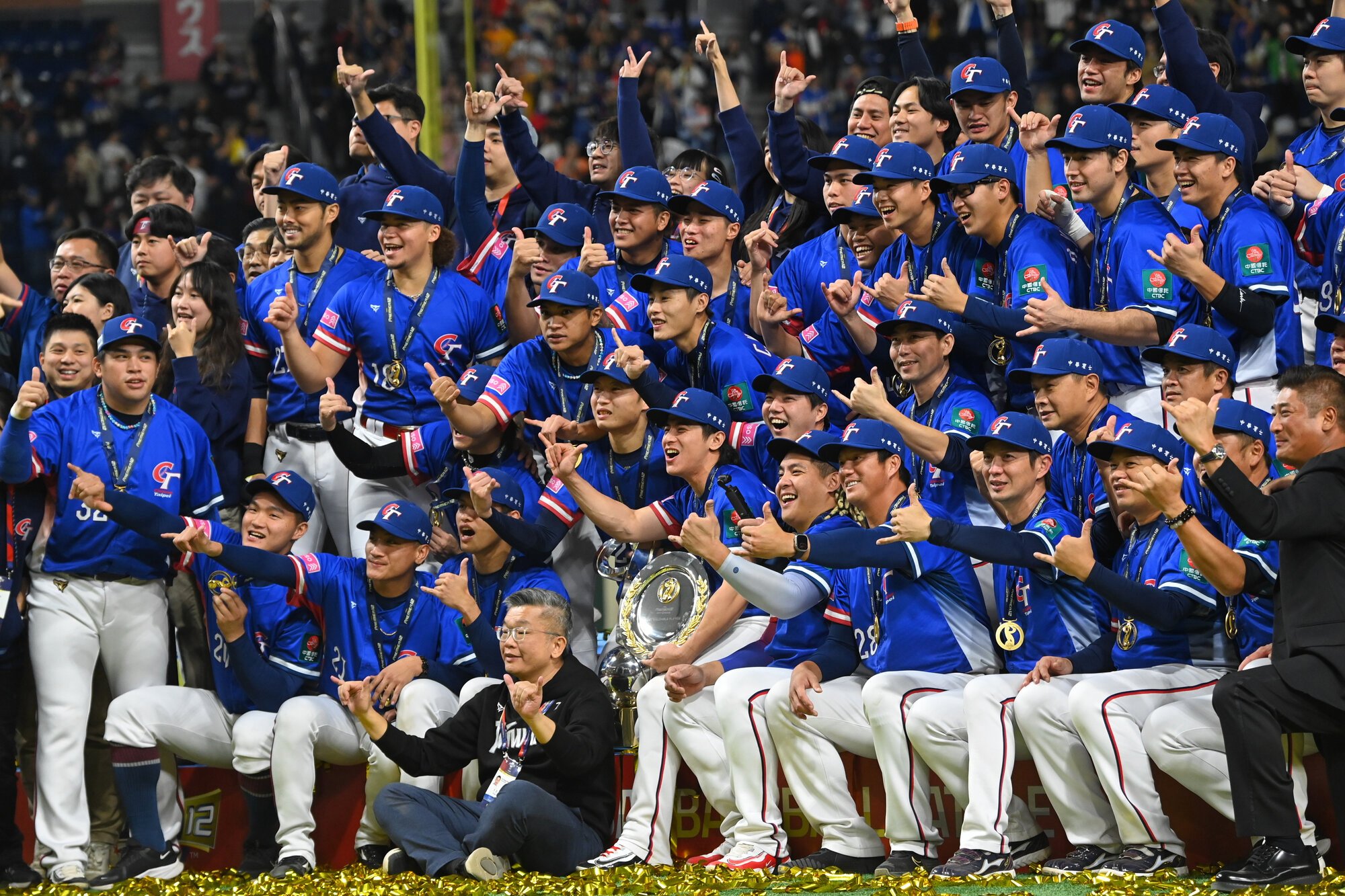 2024年の｢プレミア12｣で日本を下して優勝した台湾の選手たち