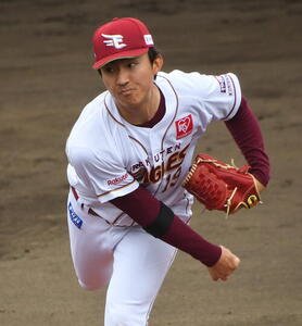 ライブBPで快投した楽天荘司(撮影･山田愛斗)