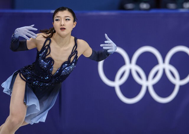 フィギュアスケート団体、女子SPで演技する坂本花織