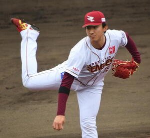 ライブBPで快投した楽天荘司(撮影･山田愛斗)