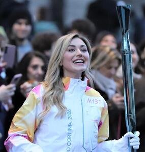 ミラノ･コルティナ五輪の聖火リレーの様子(撮影･藤塚大輔)