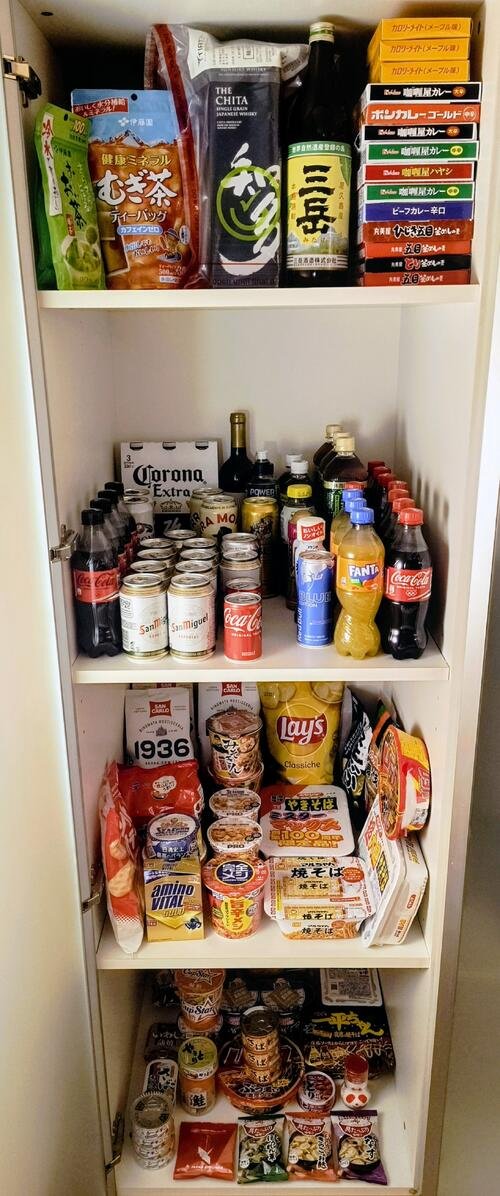 ホテル自室に持ち込んだ食料