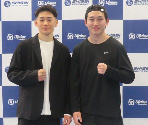 兄達希トレーナー(右)にメンタル面で支えられながら、3月9日の日本フェザー級王座決定戦に臨む同級2位の嶋田淳也