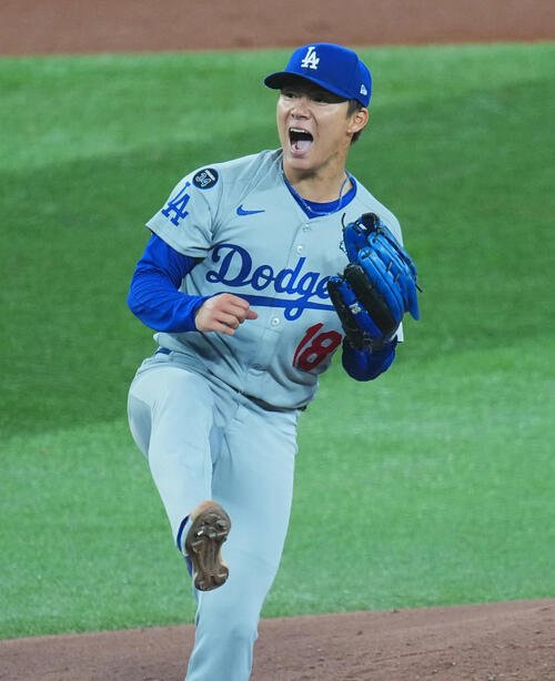 ドジャース山本由伸(2025年10月31日撮影)