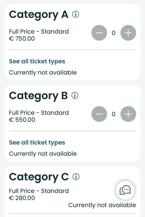 フィギュアスケートの入場券価格と完売を示すミラノ･コルティナ五輪のチケット販売アプリ画面