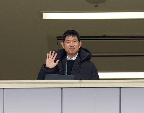 町田対水戸　視察に訪れた日本代表森保監督(撮影･たえ見朱実)