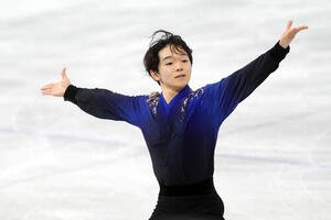 男子フリーで演技をする鍵山(撮影･パオロ　ヌッチ)