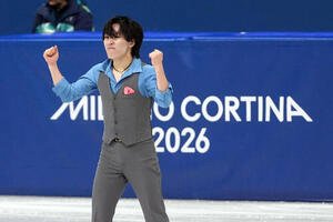 男子フリーで演技する三浦(撮影･パオロ　ヌッチ)