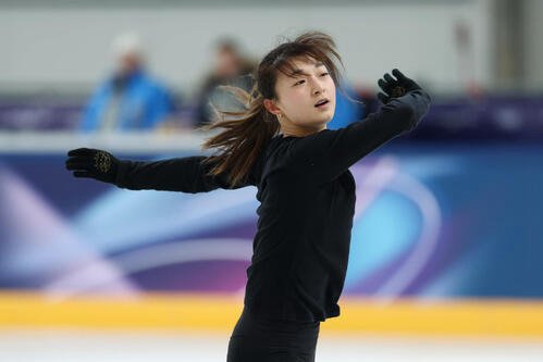 公式練習に臨む坂本(撮影･前田充)