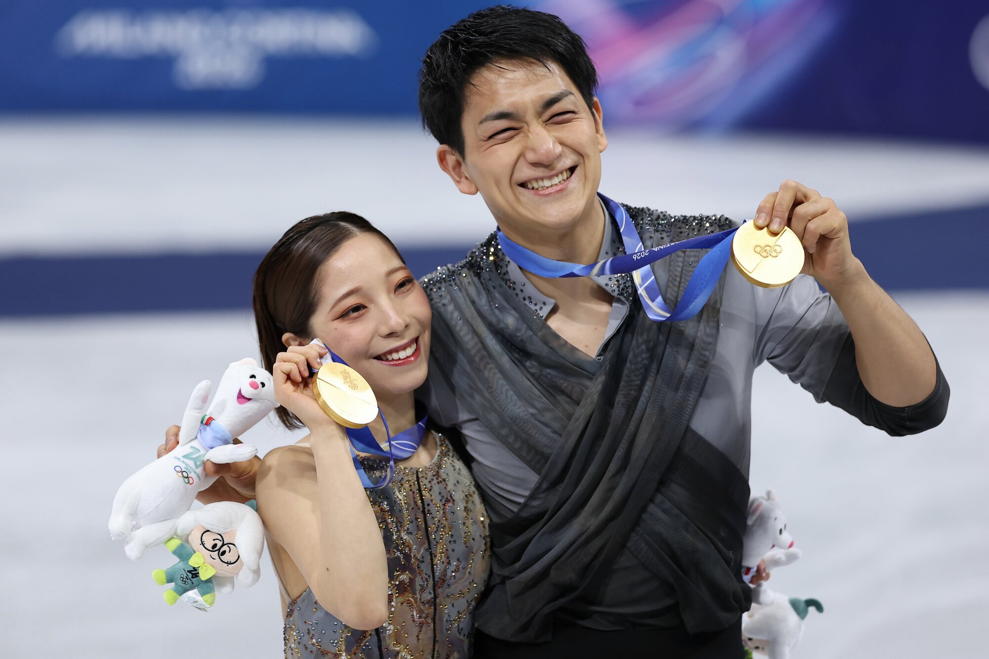 フィギュアスケートペアで金メダルを獲得した三浦璃来、木原龍一組=西岡臣撮影