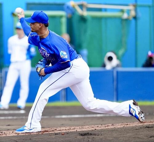 日本ハム対中日　中日先発のアルベルト･アブレウ(撮影･江口和貴)