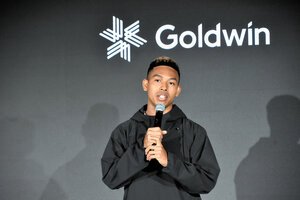 今季からコーチを変更すると発表したサニブラウン=2026年2月19日、東京都、加藤秀彬撮影