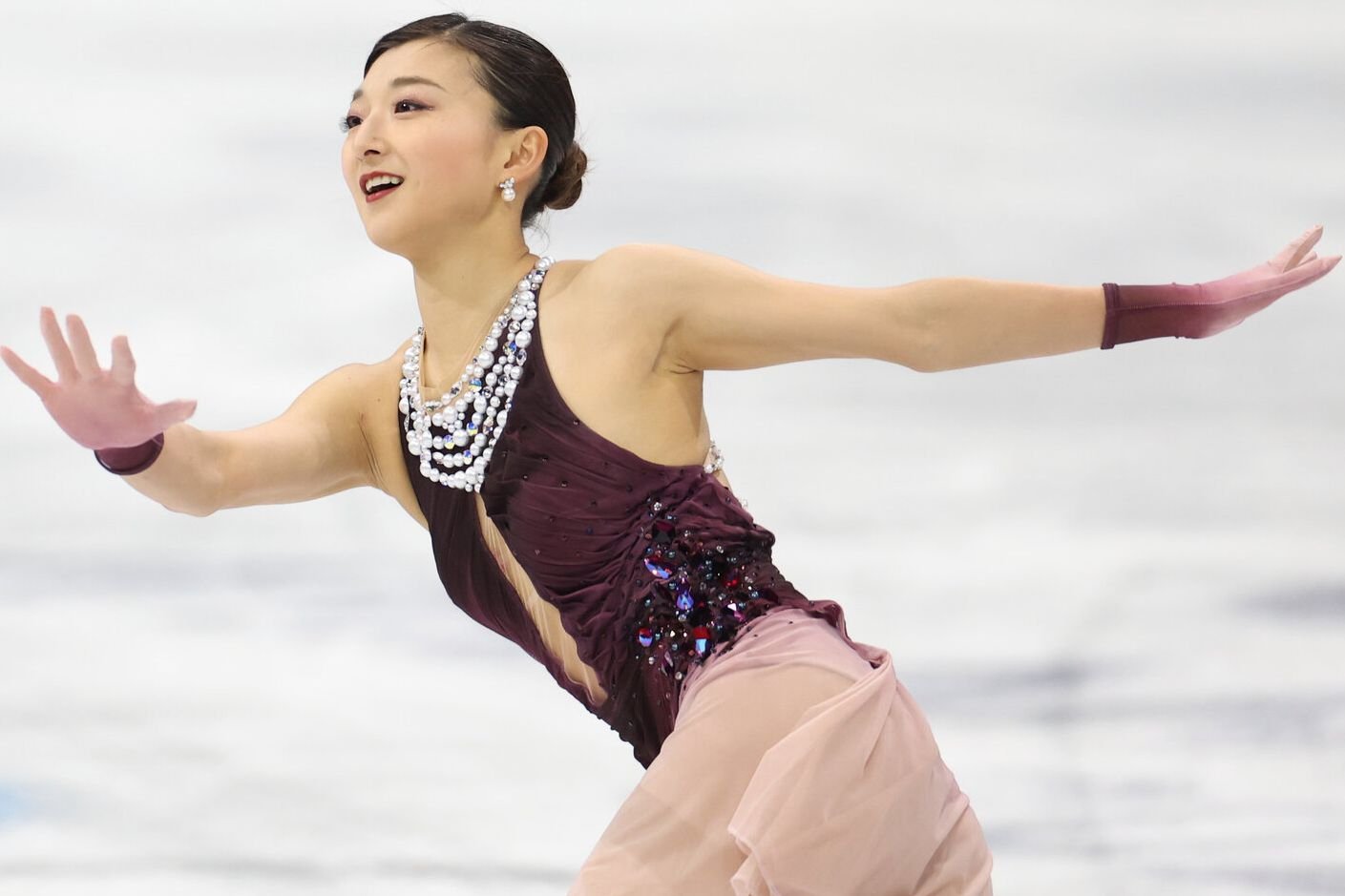 フィギュアスケート女子フリーで演技をする坂本花織=関田航撮影