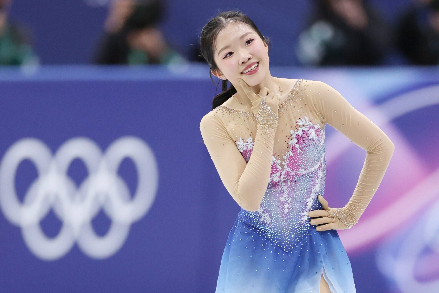 フィギュアスケート女子フリーで演技を終えた中井亜美＝西岡臣撮影