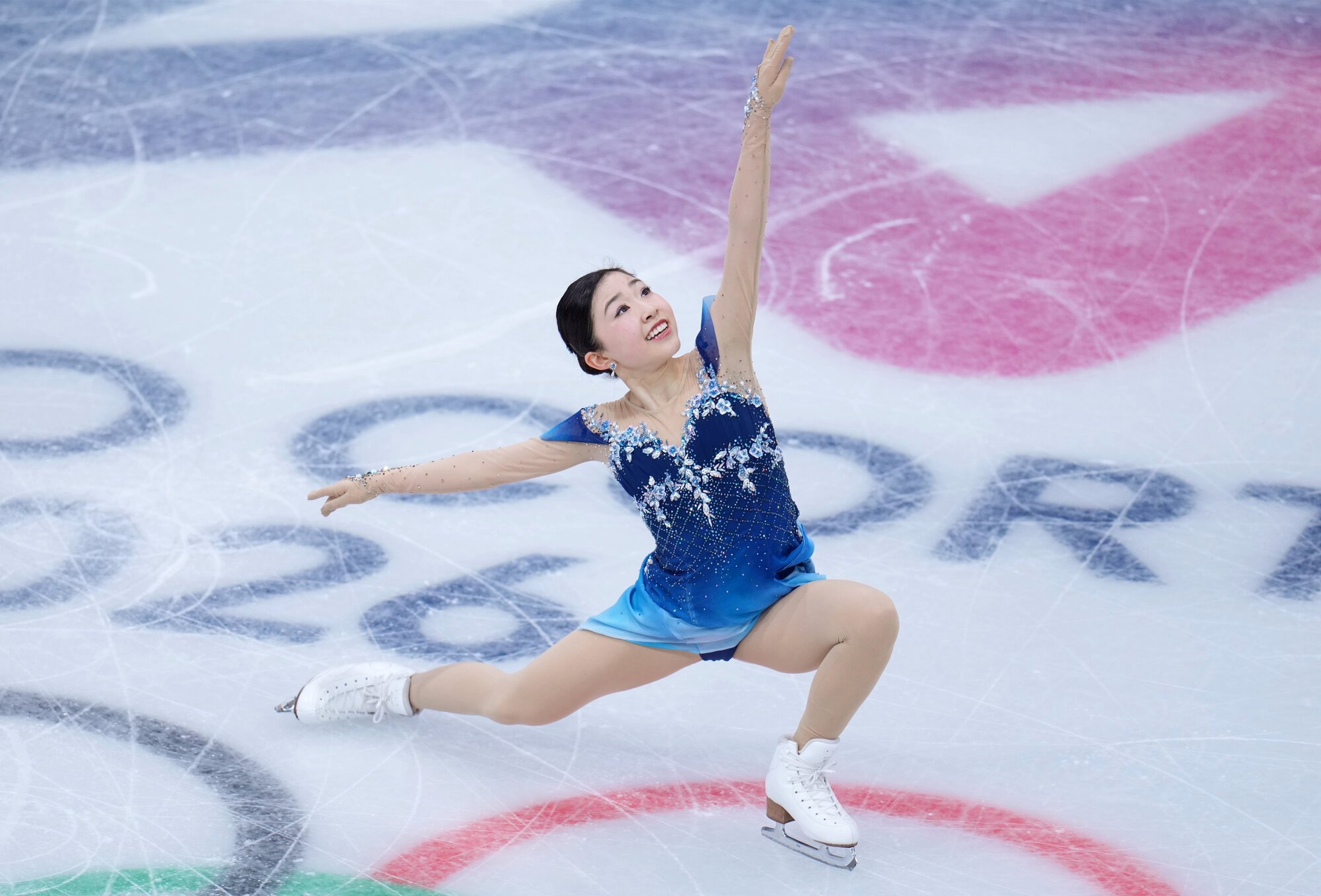 フィギュアスケート女子フリーの演技をする千葉百音=竹花徹朗撮影