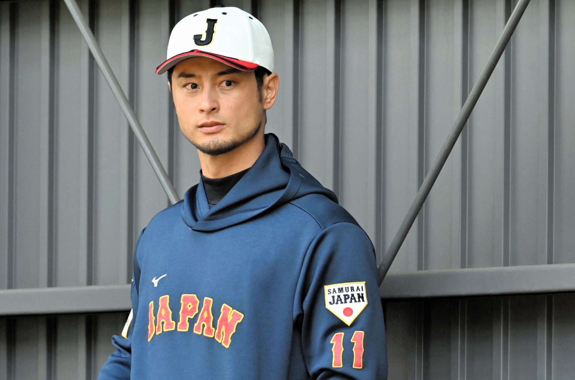 昨年、右ひじを手術したパドレスのダルビッシュ有は、第6回WBCに挑む日本代表｢侍ジャパン｣の宮崎合宿にアドバイザーとして参加。自身の経験を惜しまず伝え、投手陣に安心感を与えていた=2月21日