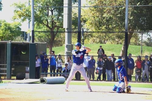 実戦想定の打撃練習を行った大谷(撮影･斎藤庸裕)