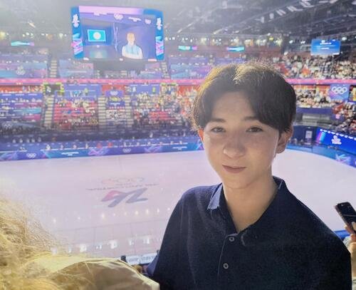 13日、ミラノ･コルティナ五輪のフィギュアスケート男子フリーを観戦した中田