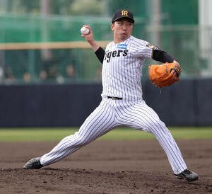 11日、阪神紅白戦　3回裏に登板した石井大智