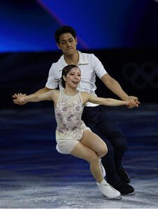 エキシビションで演技する三浦、木原組(撮影･前田充)