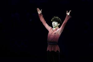 エキシビションで演技する佐藤(撮影･前田充)