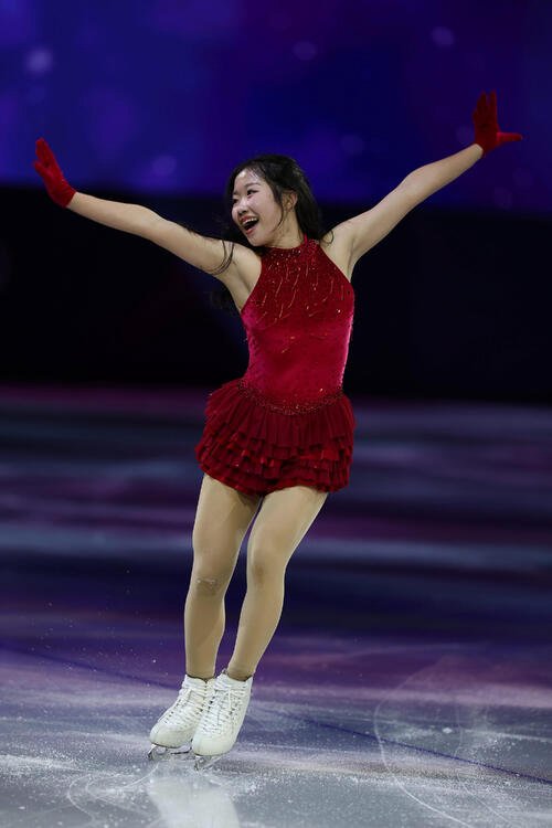 エキシビションで演技する中井(撮影･前田充)