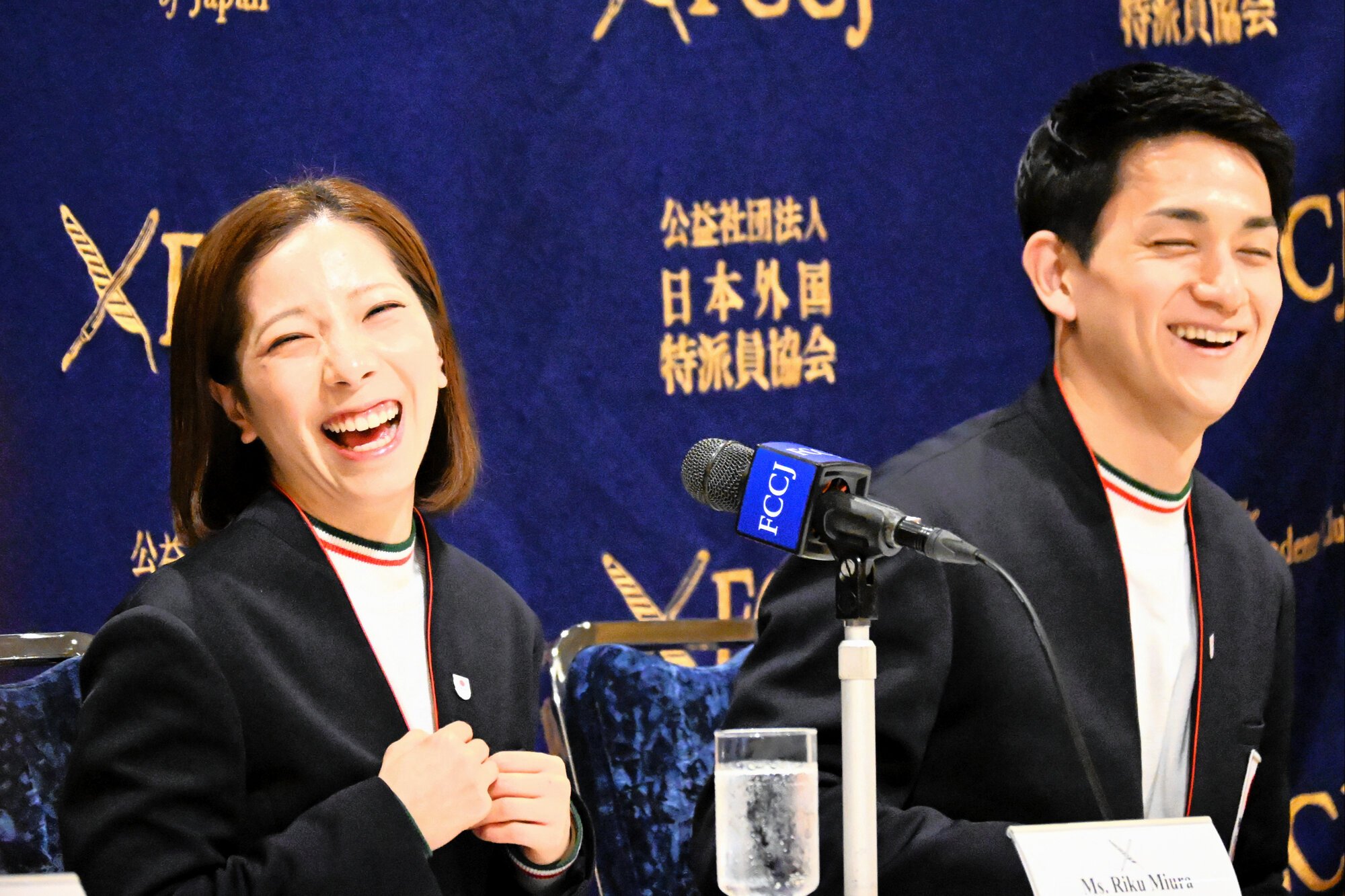 五輪金｢りくりゅう｣会見で笑いの渦　｢ペアに興味持ったら電話を｣