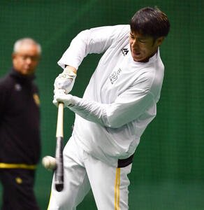 打撃練習を行うソフトバンク柳田(撮影･岩下翔太)