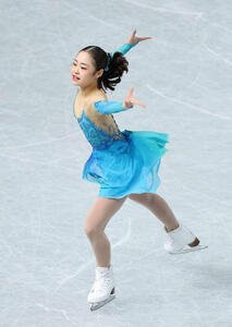 25年12月、ジュニア女子フリーで演技する島田