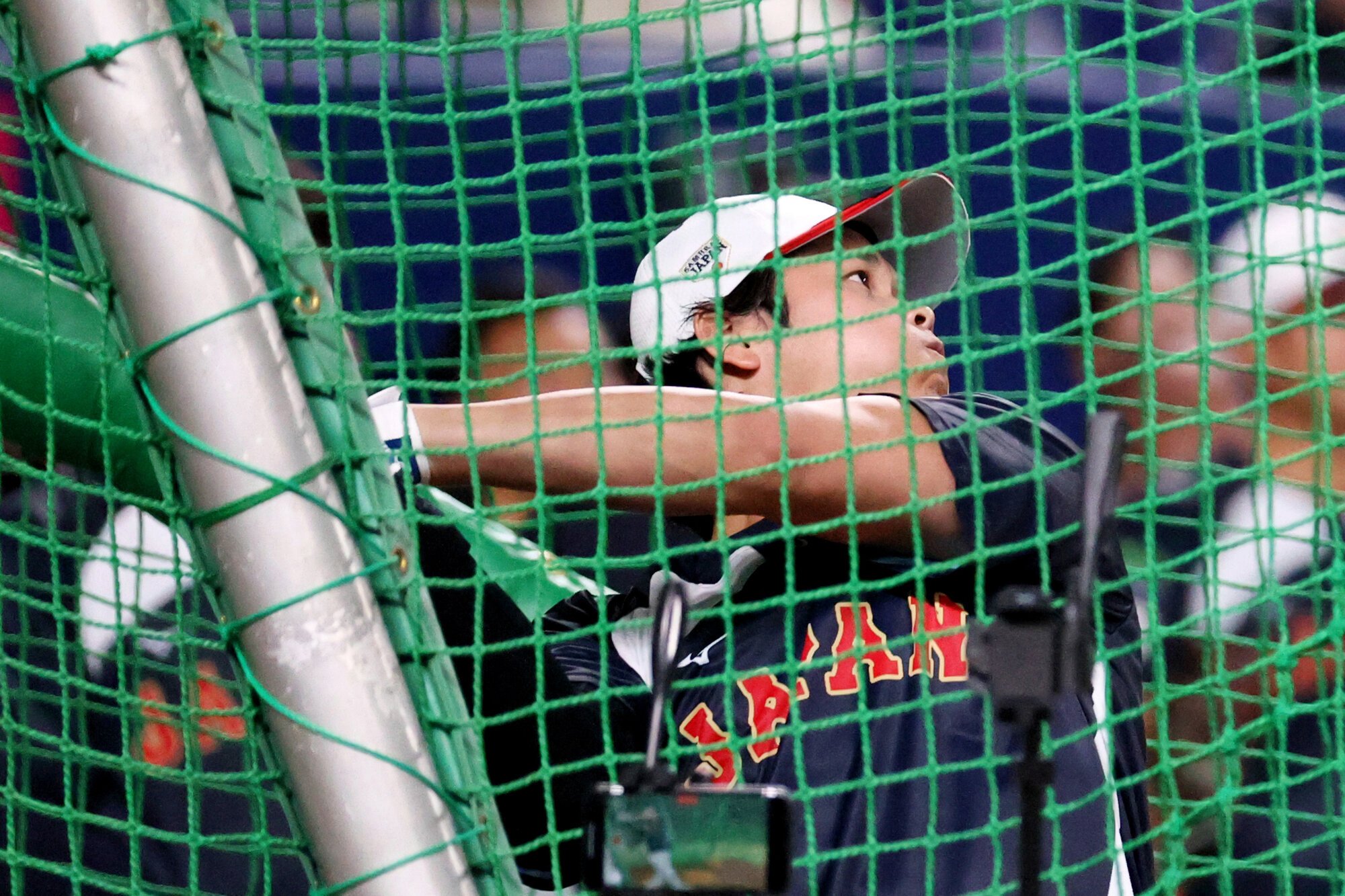 WBCへ大谷翔平が打撃練習、豪快なスタンドインに観客どよめき