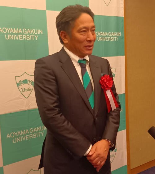 取材に応じた青学大の原晋監督(撮影･泉光太郎)