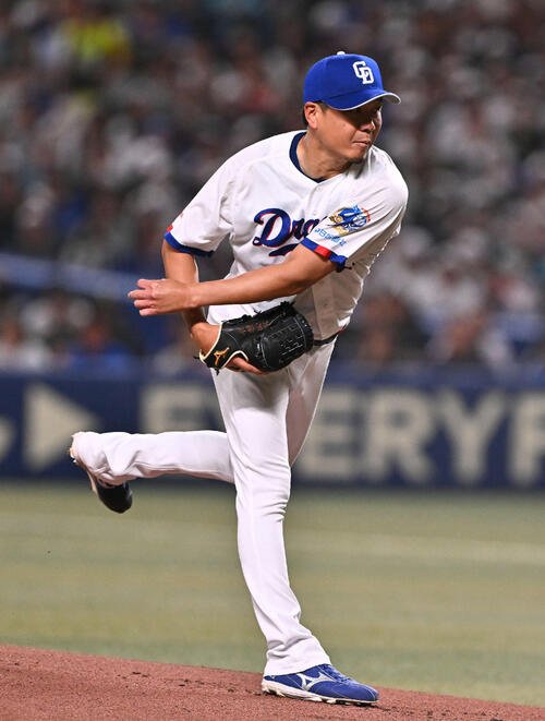 中日対日本　中日先発の大野(撮影･滝沢徹郎)