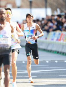 男子マラソン　日本人トップでゴールした大迫(撮影･増田悦実)