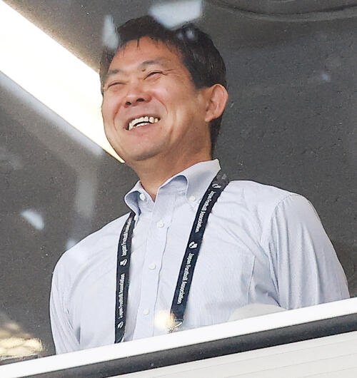 川崎対水戸　観戦に訪れた日本代表森保監督(撮影･野上伸悟)