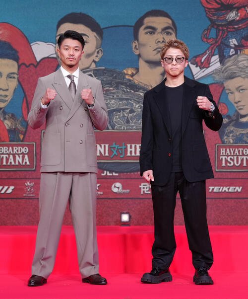 井上尚弥(右)と中谷潤人(2025年11月撮影)