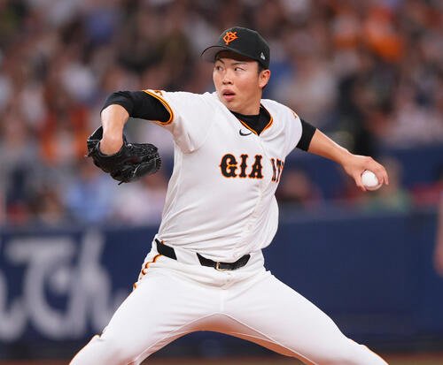 巨人森田駿哉(2025年9月3日撮影)