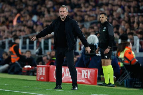 2試合合計3－4で敗退し、2連覇を果たせなかったバルセロナのフリック監督(AP)