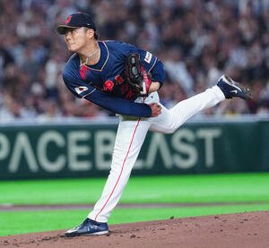 台湾対日本　力投する日本先発の山本(撮影･垰建太)