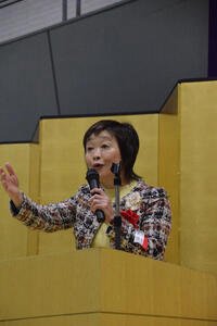 日体大の記念式典に出席した増田明美(撮影･泉光太郎)