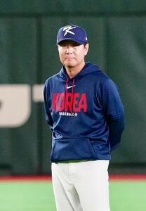 韓国代表の柳志■(■は火ヘンに玄)監督(2026年3月撮影)