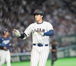 日本対韓国　3回裏日本1死、本塁打を放つ大谷(撮影･井上学)