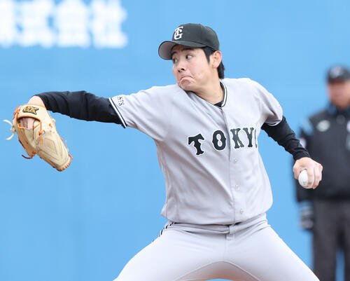 ソフトバンク対巨人　先発の巨人竹丸(撮影･梅根麻紀)