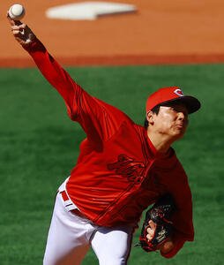 DeNA対広島　広島先発の栗林(撮影･野上伸悟)