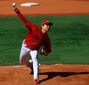 DeNA対広島　広島先発の栗林(撮影･野上伸悟)