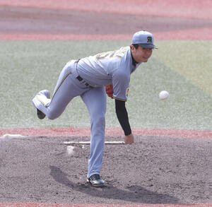 ロッテ対阪神　阪神先発の才木(撮影･宮地輝)