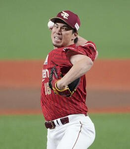 西武対楽天　楽天先発の前田(撮影･小島史椰)