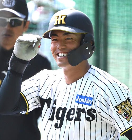 阪神谷端将伍(3月5日撮影)