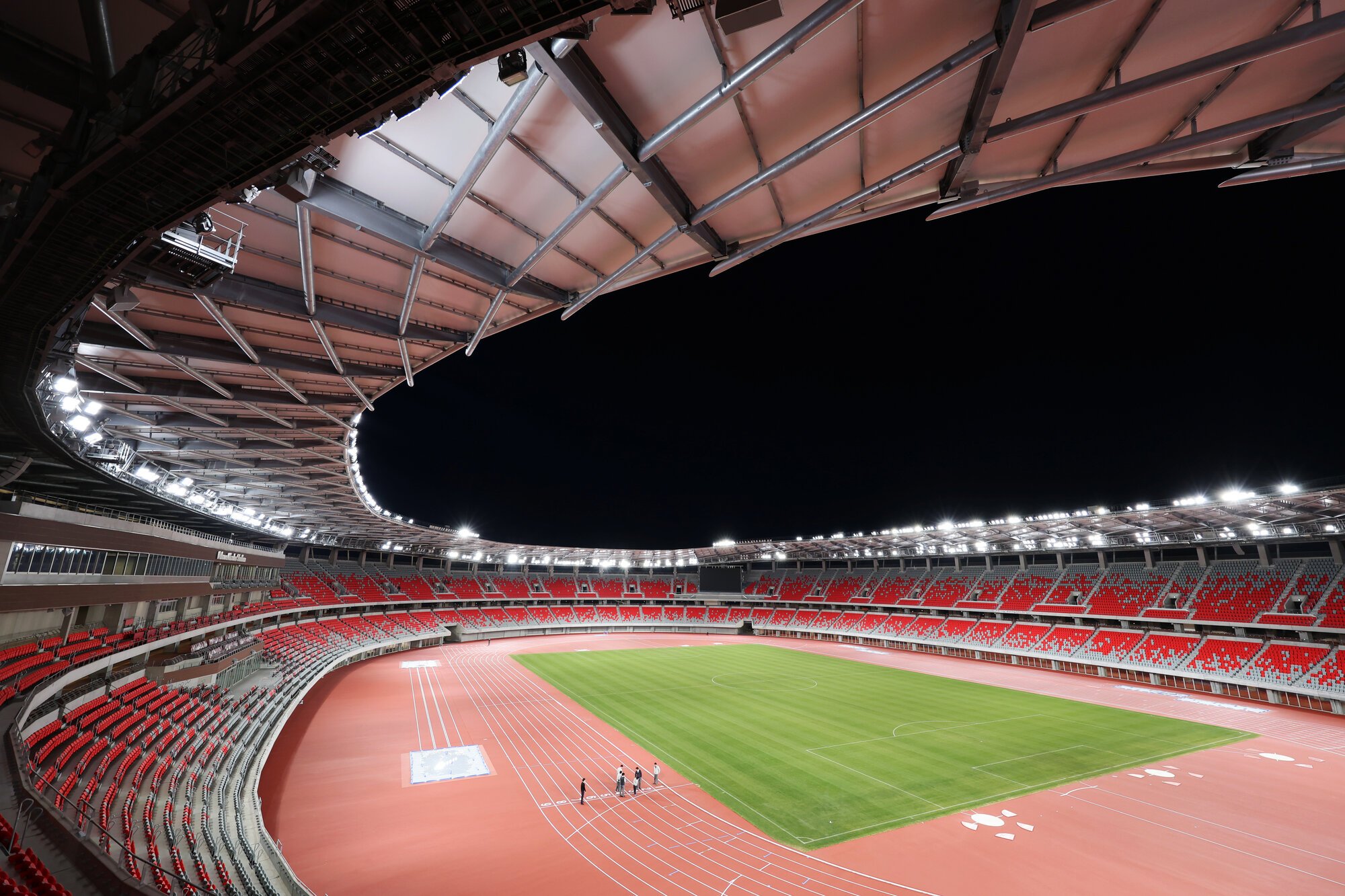 アジア競技大会のメイン会場になるパロマ瑞穂スタジアム=2026年2月19日午後6時3分、名古屋市瑞穂区、溝脇正撮影