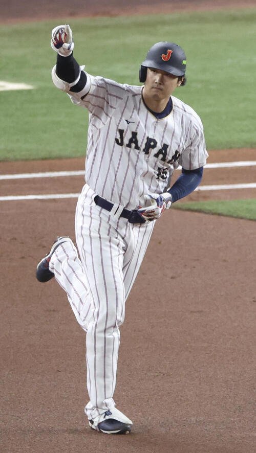 2026年3月14日、ベネズエラ戦の1回裏日本無死、同点ソロ本塁打を放つ大谷